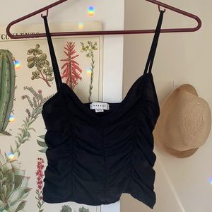 Top shop black ruched tank top